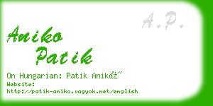 aniko patik business card